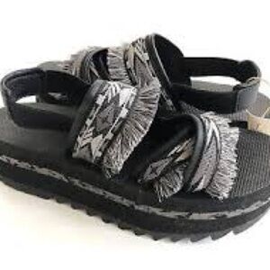 Teva Women's Flatform Ceres Embroidery-Fringe Platform Sandals in Black